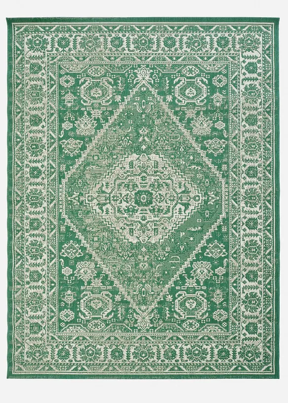 In-und Outdoor Teppich mit orientalischer Musterung in grün von vorne - bonprix
