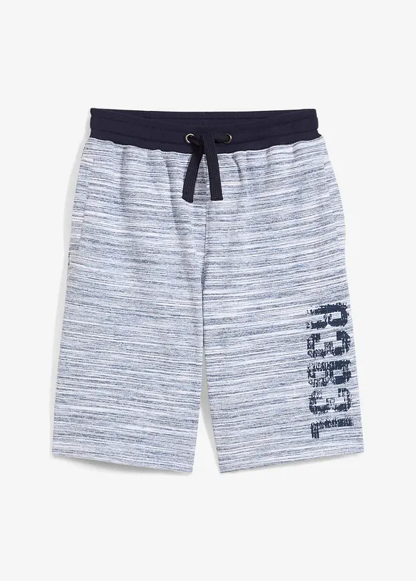 Sweat-Bermuda aus weichem Baumwoll-Mix in blau von vorne - bonprix