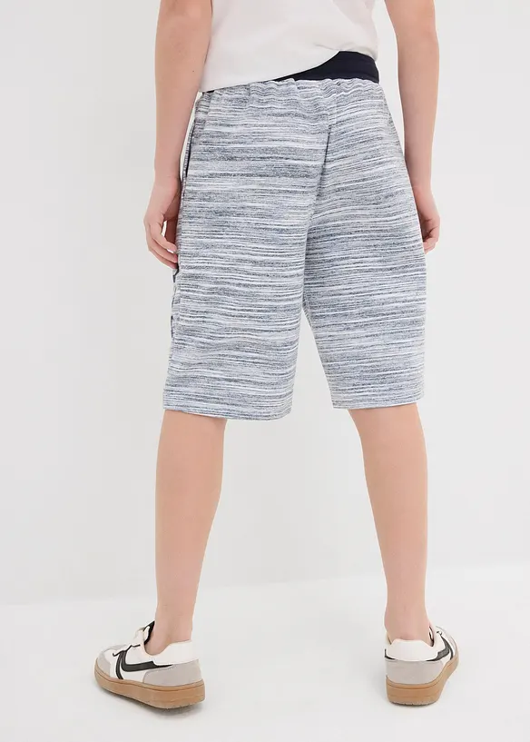 Sweat-Bermuda aus weichem Baumwoll-Mix in blau von hinten - bonprix