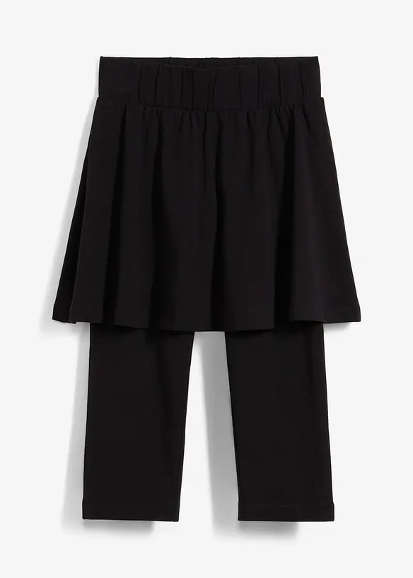 Capri-Leggings mit integriertem Rock in schwarz von vorne - bonprix