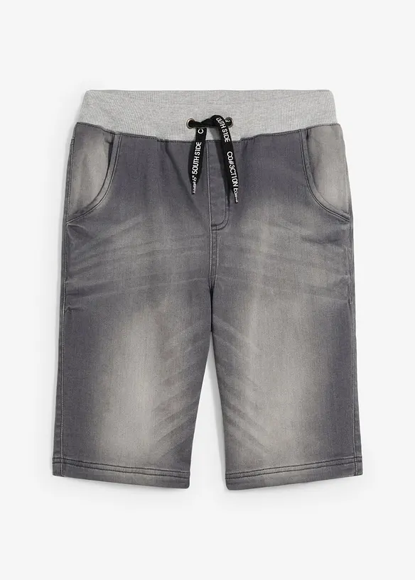 Sweatjeans-Bermuda in grau von vorne - bonprix