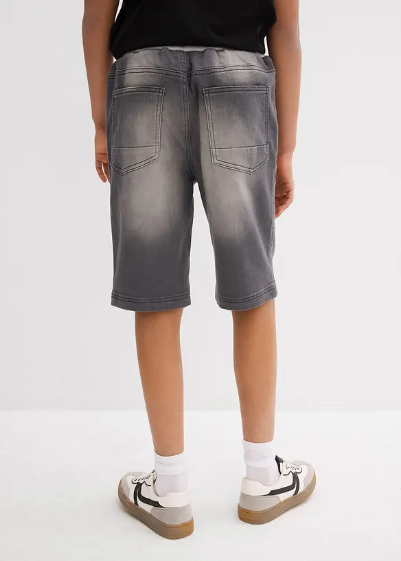 Sweatjeans-Bermuda in grau von hinten - bonprix