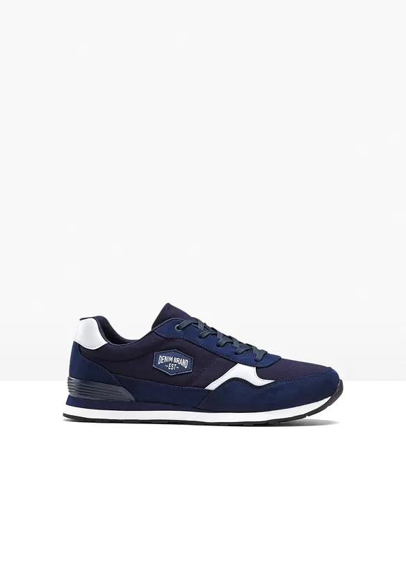 Sneaker mit Mesh-Einsatz in blau von vorne - bonprix