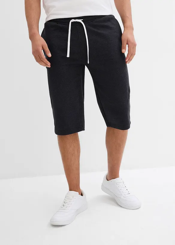 Sweat-Longbermuda in Regular Fit in grau von vorne - bonprix