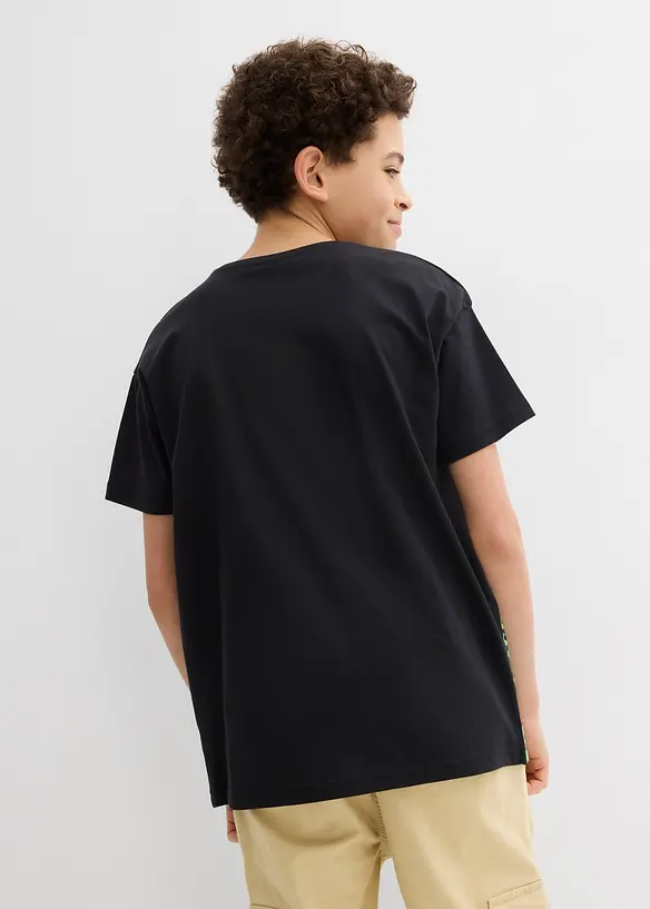 T-Shirt aus reiner Bio-Baumwolle in schwarz von hinten (im Anschnitt) - bonprix