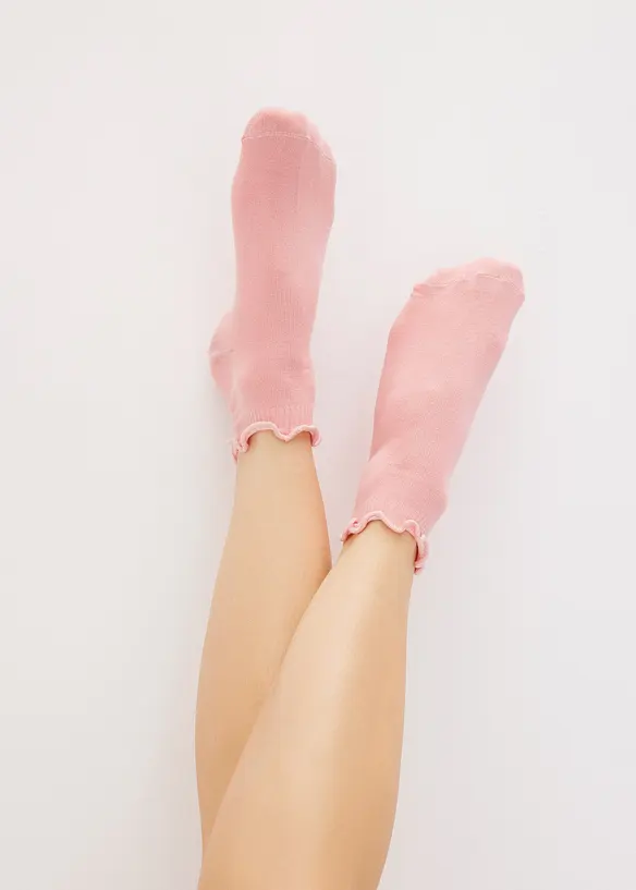 Kurzsocken mit Bio-Baumwolle (6er Pack) in weiß (Detailaufnahme) - bonprix