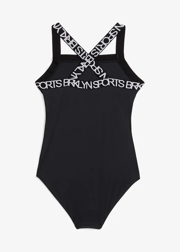 Badeanzug in schwarz von hinten - bonprix