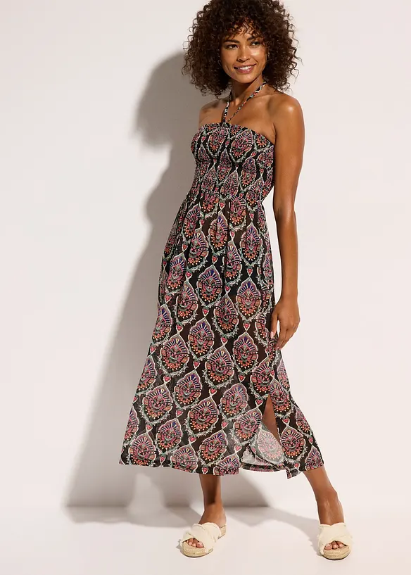 Strandkleid in schwarz von vorne (Totalaufnahme) - bonprix