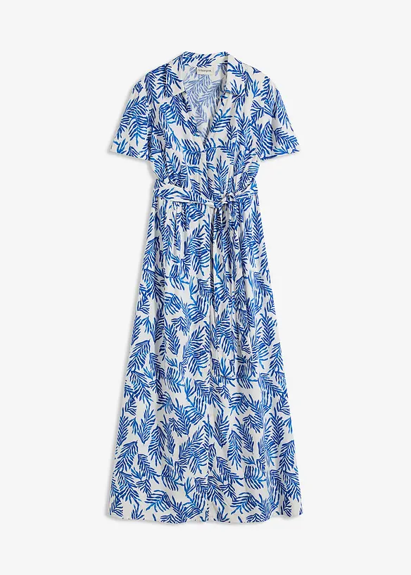 bedrucktes Maxikleid aus fließender Viskose in weiß von vorne - bonprix bedrucktes Maxikleid aus fließender Viskose in weiß von vorne - bonprix