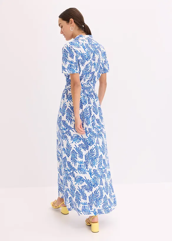 bedrucktes Maxikleid aus fließender Viskose in weiß von hinten (Totalaufnahme) - bonprix bedrucktes Maxikleid aus fließender Viskose in weiß von hinten (Totalaufnahme) - bonprix