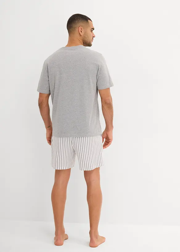 Shorty mit Baumwolle in grau von hinten (Totalaufnahme) - bonprix