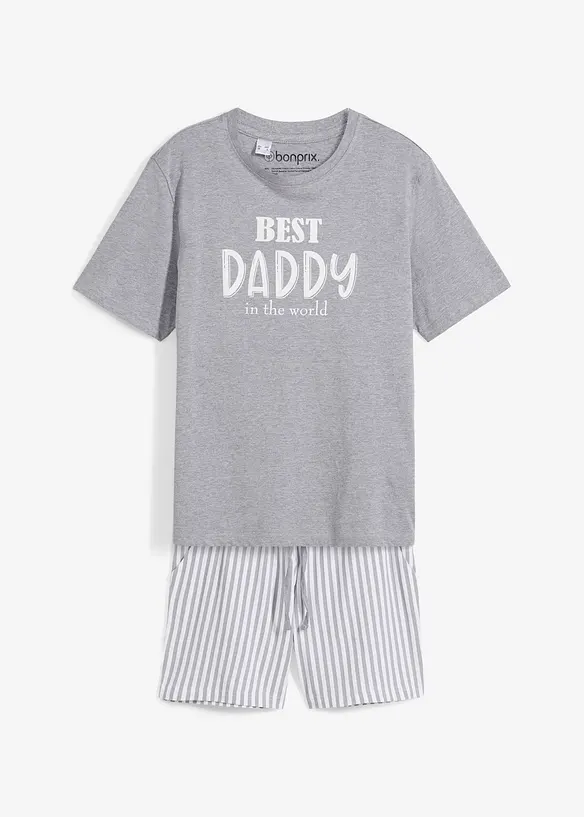 Shorty mit Baumwolle in grau von vorne - bonprix