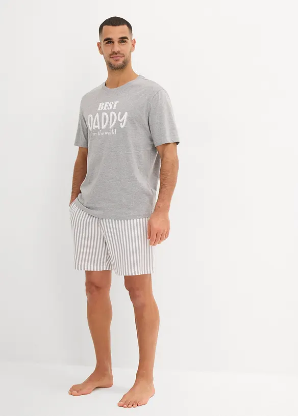 Shorty mit Baumwolle in grau von vorne (Totalaufnahme) - bonprix
