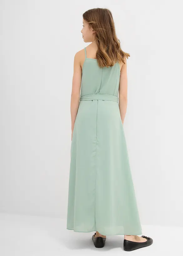 Maxikleid mit Pailletten in grün von hinten (Totalaufnahme) - bonprix