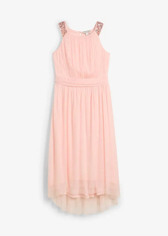 Maxikleid mit dekorativen Pailletten in lila von vorne - bonprix