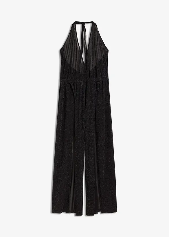 Glitzernder Strand-Jumpsuit mit Schlitzen in schwarz von vorne - bonprix Glitzernder Strand-Jumpsuit mit Schlitzen in schwarz von vorne - bonprix
