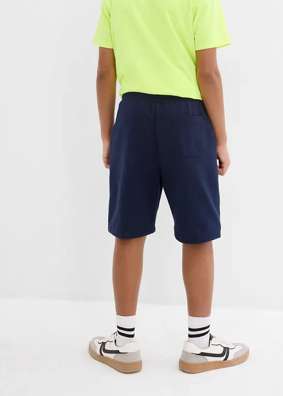Sweat-Bermuda aus reiner Bio-Baumwolle in blau von hinten - bonprix