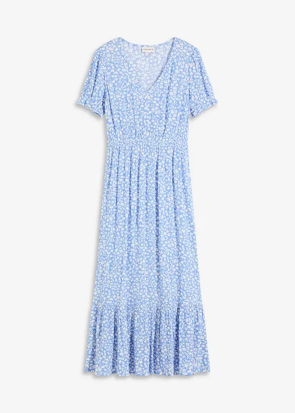 Maxikleid aus reiner Viskose in blau von vorne - bonprix Maxikleid aus reiner Viskose in blau von vorne - bonprix