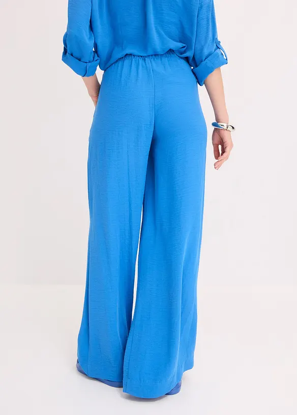 Marlenehose aus leichtem Crêpe in blau von hinten - bonprix Marlenehose aus leichtem Crêpe in blau von hinten - bonprix