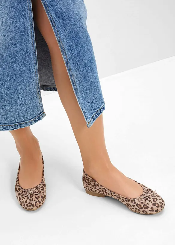 Jana Komfort-Ballerinas in bequemer Weite in beige - Jana