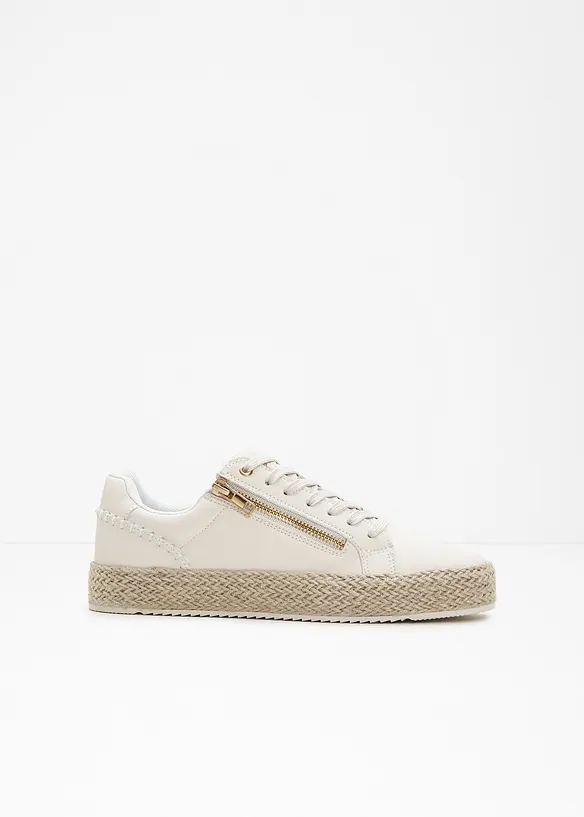 Sneaker mit Reißverschluss in weiß - bonprix