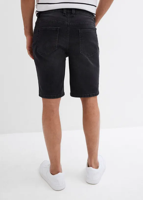 Stretch-Jeans-Bermuda in Regular-Fit (2er Pack) in blau von hinten - bonprix