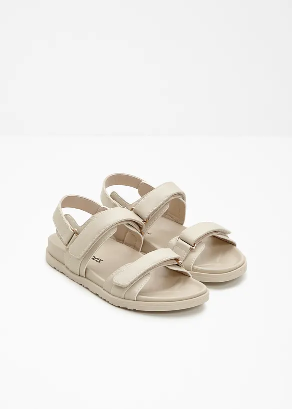 Sandalen mit leicht geformtem Fußbett in beige - bonprix