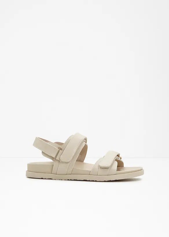Sandalen mit leicht geformtem Fußbett in beige - bonprix