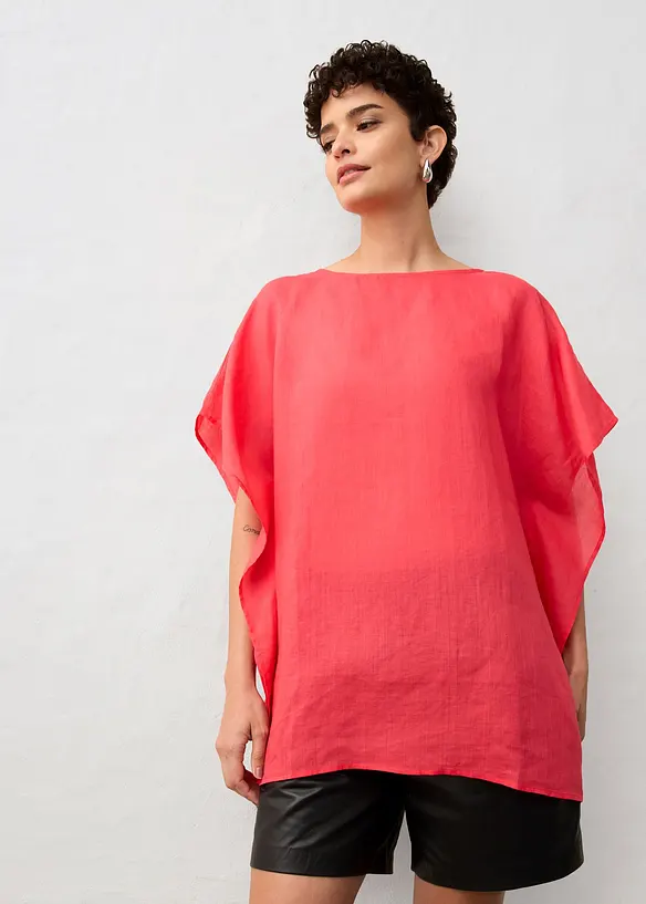 Tunika aus Ramie in pink von vorne (im Anschnitt) - bonprix Tunika aus Ramie in pink von vorne (im Anschnitt) - bonprix