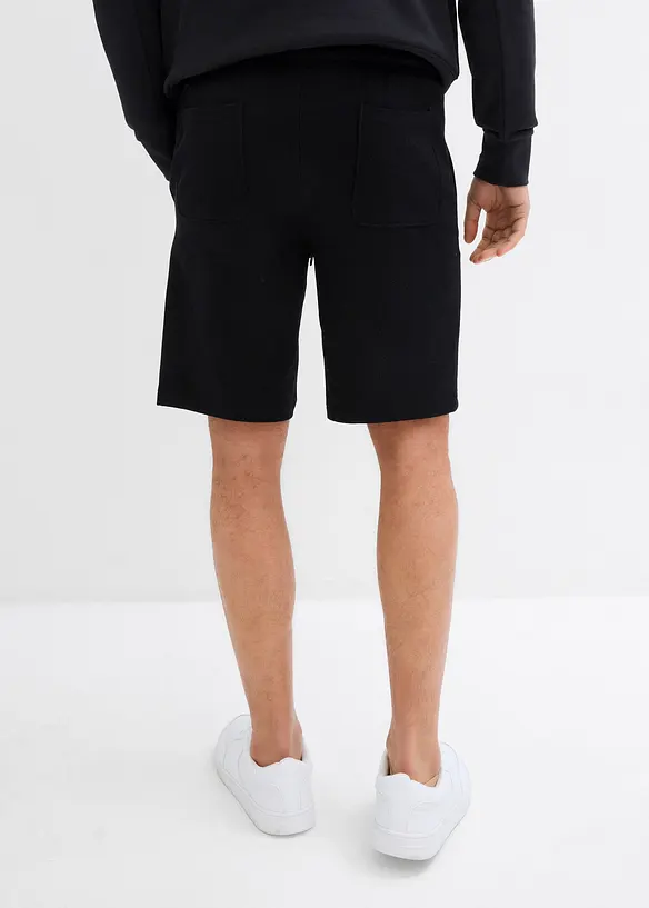 Sweat-Bermuda in Regular Fit (2er Pack) in blau von hinten - bonprix