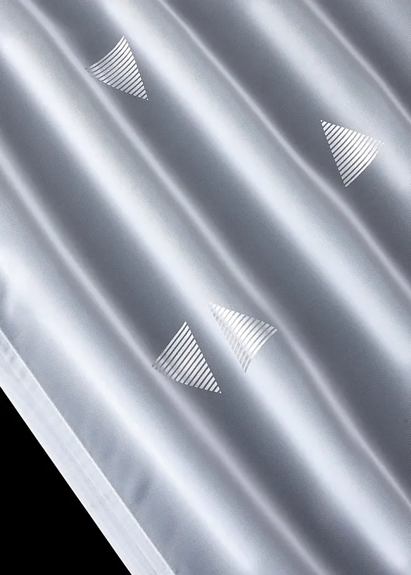 Gardine mit Glanzdruck (1er Pack) in weiß Detailaufnahme vom Material - bonprix