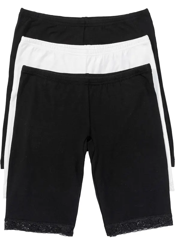 Lange Damen-Boxer aus weichen Material im Vorteilspack in schwarz - bonprix