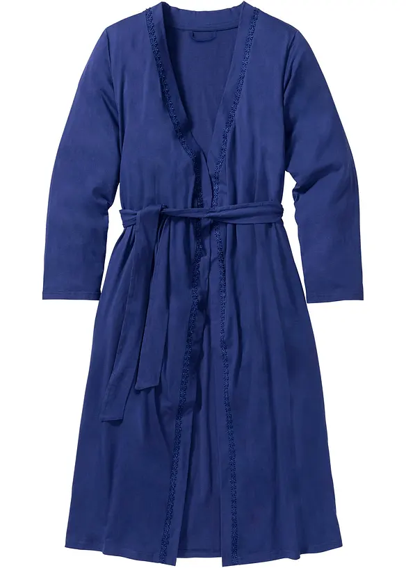 Bademantel aus Shirtqualität in blau von vorne - bonprix