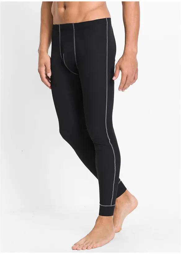 Thermo-Unterhose mit Eingriff in schwarz von vorne - bonprix