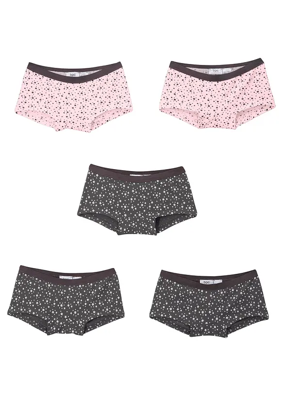 Panty mit weicher Baumwolle (5er-Pack) in grau - bonprix