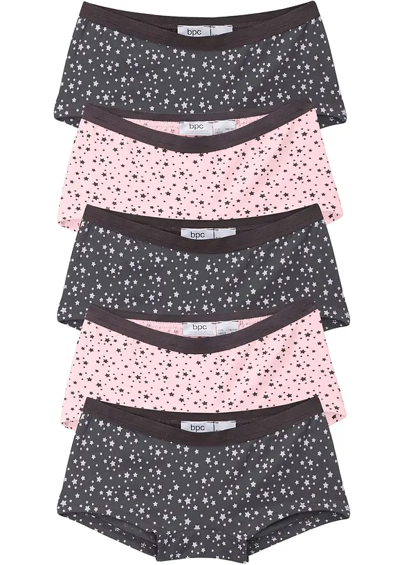 Panty mit weicher Baumwolle (5er-Pack) in grau von vorne - bonprix