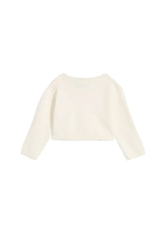 Strickbolero aus softem Viskose-Mix in weiß von hinten - bonprix