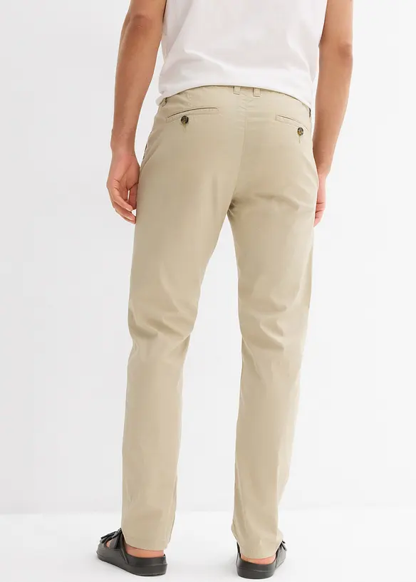 Regular Fit Stretch-Chinohose, Straight in grün von hinten - bonprix