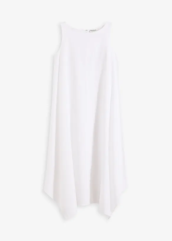 Trägerkleid aus feinem Viskose-Mix in weiß von vorne - bonprix