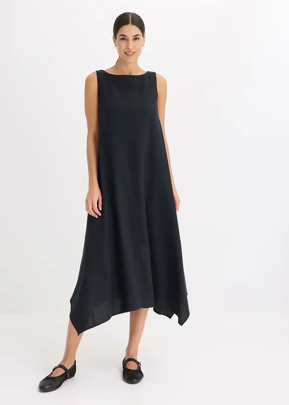 Trägerkleid aus feinem Viskose-Mix in schwarz von vorne (Totalaufnahme) - bonprix Trägerkleid aus feinem Viskose-Mix in schwarz von vorne (Totalaufnahme) - bonprix
