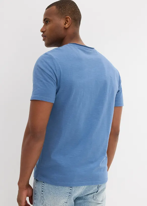 T-Shirt aus reiner Bio-Baumwolle in blau von hinten (im Anschnitt) - bonprix