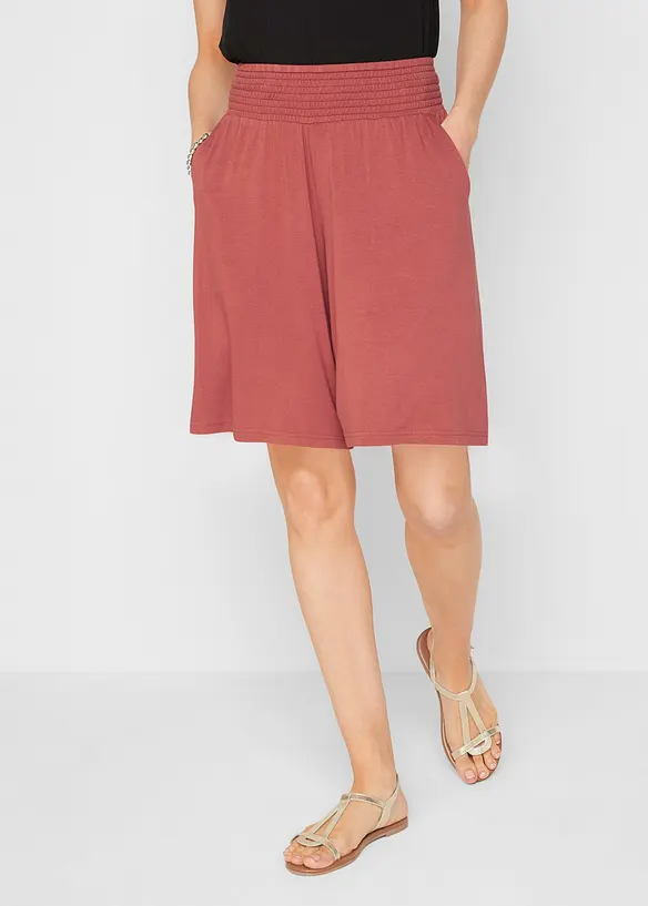 Jersey-Bermuda aus Viskose-Mix in rot von vorne - bonprix
