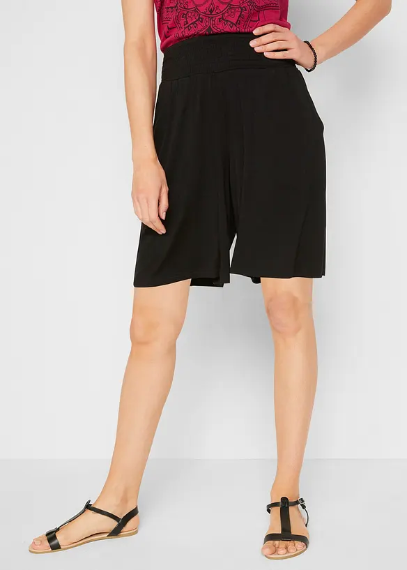 Jersey-Bermuda aus Viskose-Mix in schwarz von vorne - bonprix Jersey-Bermuda aus Viskose-Mix in schwarz von vorne - bonprix