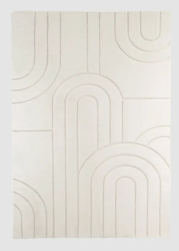 Teppich in Hoch-Tiefstruktur in beige - bonprix