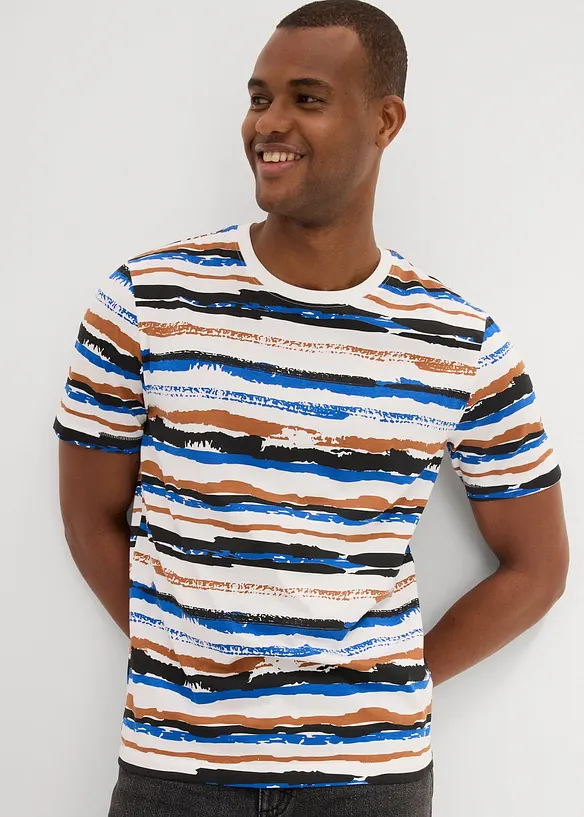 T-Shirt aus Bio-Baumwolle in weiß von vorne (im Anschnitt) - bonprix