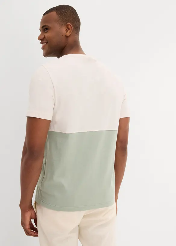 T-Shirt aus reiner Bio-Baumwolle in beige von hinten (im Anschnitt) - bonprix