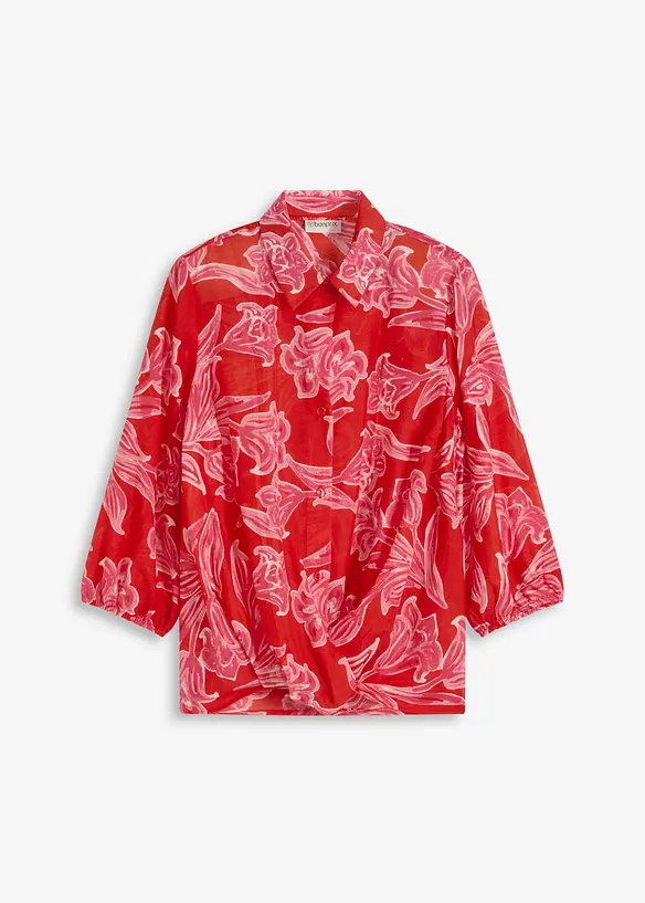 bedruckte Bluse in pink von vorne - bonprix