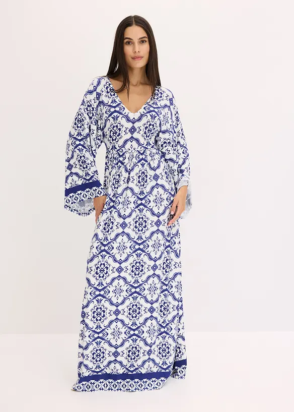 Maxikleid aus softem Viskose-Mix in weiß von vorne (Totalaufnahme) - bonprix Maxikleid aus softem Viskose-Mix in weiß von vorne (Totalaufnahme) - bonprix