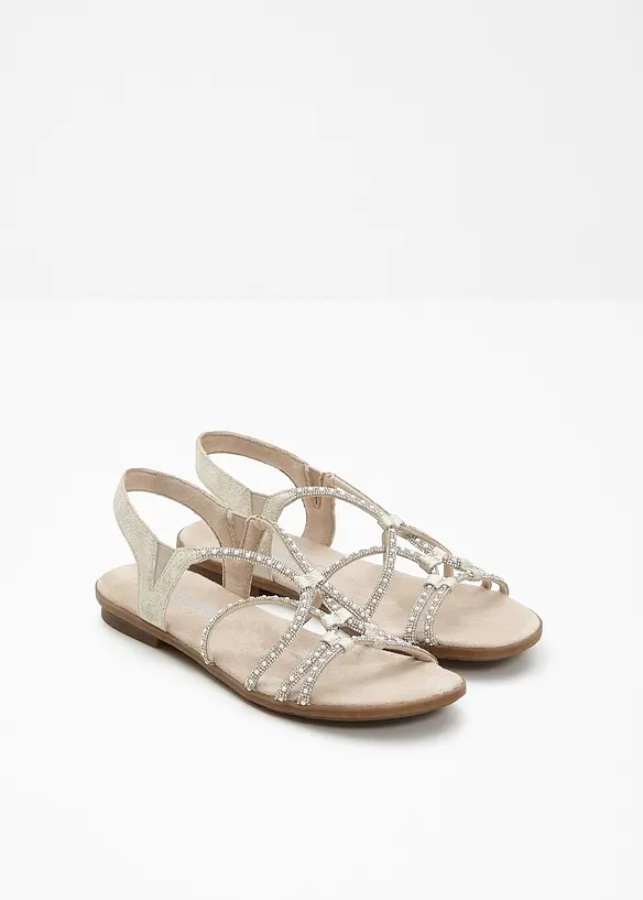 Rieker Komfort-Riemchensandalen mit Glitzer in beige - Rieker
