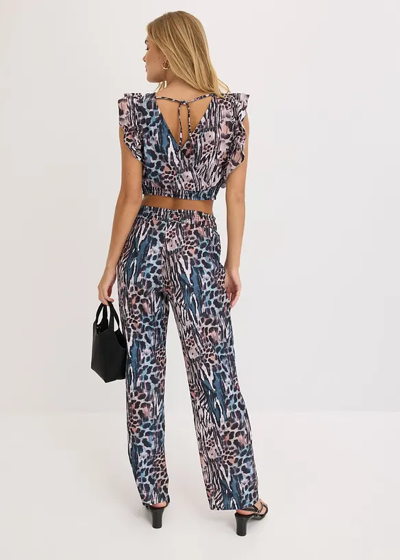 Top und Hose (2-tlg.Set) in blau von hinten (Totalaufnahme) - bonprix
